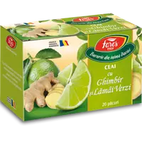 Ceai cu Ghimbir si lamai verzi, 20 plicuri, Fares