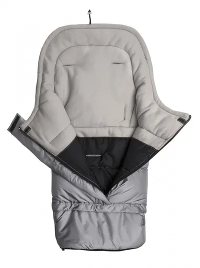 Sac de iarna Sensillo 3 in 1 Polar Gri pentru caruciorsaniescaun auto cu lungime reglabila 80-100 cm,material impermeabil,orificii pentru centuri de siguranta