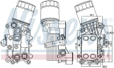 Radiator ulei termoflot cu carcasa filtru ulei potrivit AUDI A1; SEAT IBIZA IV, IBIZA IV SC, IBIZA IV ST, TOLEDO IV; SKODA FABIA III, RAPID; VW POLO, POLO V 1.4D 02.14
