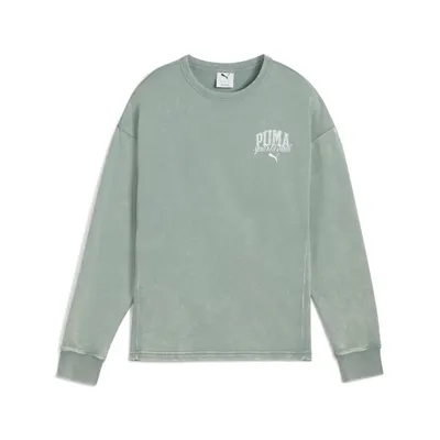 Pulover alergare femei Class Bequemer Crewneck Mit Waschung PUMA Green Moon
