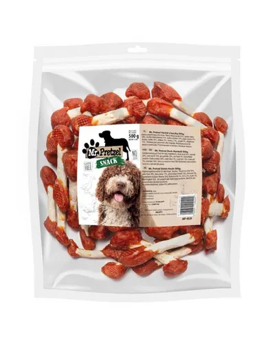 MR. PRETZEL Recompense cu rață pentru câini 500 g