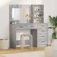 vidaXL Masă de Machiaj 2 buc. Gri deschis 78,5 x 41 x 135 cm