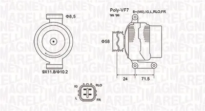 Alternator (14v, 100a) Toyota Auris, Avensis, Corolla, Corolla Verso, Verso 2.0d 2.2d Intre 2005-2018