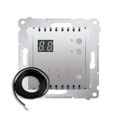 Termostat cu display, 16 (2) A, 230V ~, senzor exterior inclus, silver mat metalic
