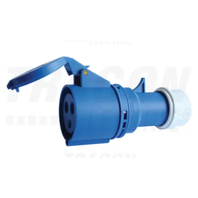 Priza industriala pe cablu, cu presetupa externa TICS-223P 32A, 250V, 2P+E, 6h, IP44