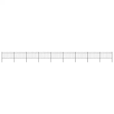 vidaXL Gard de grădină cu vârf tip suliță din oțel 1506x100 cm, negru