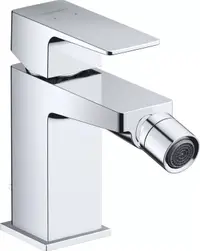 Baterie bideu Duravit Manhattan MH2400001010, marime S, cartus ceramic, 138 mm, set evacuare cu tija, ventil, Crom lucios