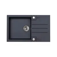 Chiuveta bucatarie compozit negru carbon cu picurator Alveus rock 130