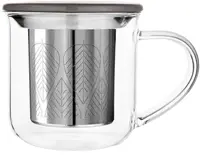 Ceașcă de ceai cu strecurătoare Viva Scandinavia - Minima, 400 ml, cu capac gri