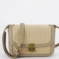 Geanta taupe crossbody cu model impletit CM7497 15
