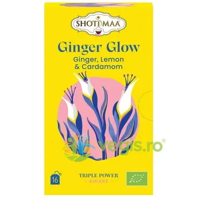 Ceai cu Ghimbir, Lamaie si Cardamom Awake Ginger Glow Ecologic/Bio 16dz