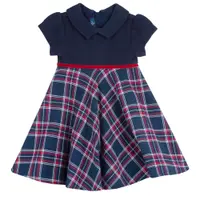 Rochie copii Chicco, alb cu bleumarin, 07659-67MC