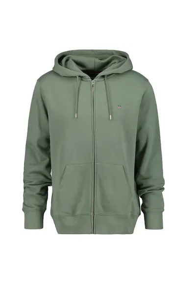 Hanorac regular fit cu fermoar Shield - Verde sparanghel