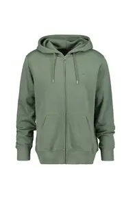 Hanorac regular fit cu fermoar Shield - Verde sparanghel
