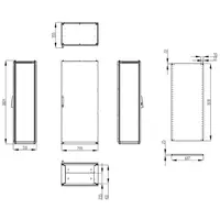 Dulap inseriabil cu 1 usa IP55 I=1800 L=800 A=500 mm