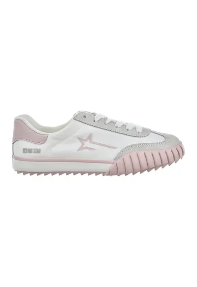 Pantofi sport low-cut cu garnituri de material sintetic - Gri deschis/Roz pastel/Alb murdar