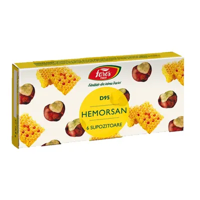 Hemorsan, D95, 6 supozitoare, Fares