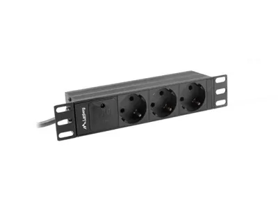 Unitate distributie alimentare PDU 10", 1U, 10A, 3 prize , negru, C14