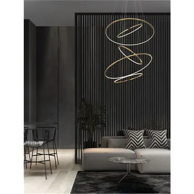Lampa suspendata NUDOS Auriu Aluminiu & Acrylic LED 281W 230V 19670Lm 3000K IP20 Triac Dimabil