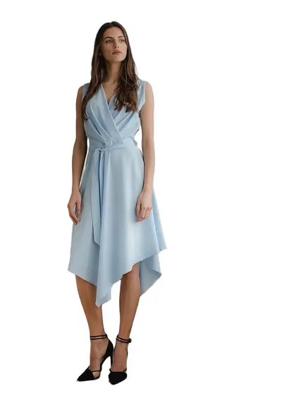 Rochie de cocktail 5902194381109 - Poliester/Elastan - Albastru