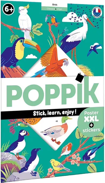 Poster cu stickere Poppik Discovery - Păsări