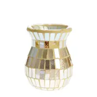 Suport aromaterapie mozaic auriu din sticla 11 cm