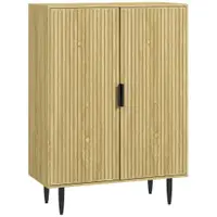 HOMCOM Dulap Pantofi 5 Niveluri cu Rafturi Reglabile, Picioare Metalice, Design Elegant Stejar, Stabil și Sigur, 80x38x110 cm | Aosom Romania
