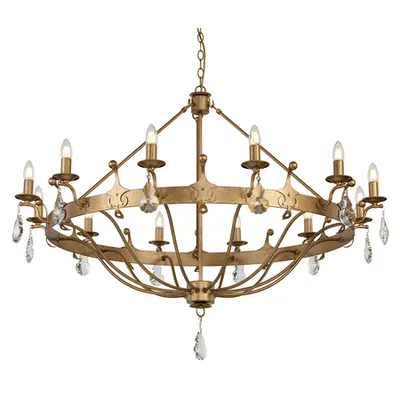Corp de iluminat suspendat, lustra Windsor 12 Light Chandelier – Gold Patina