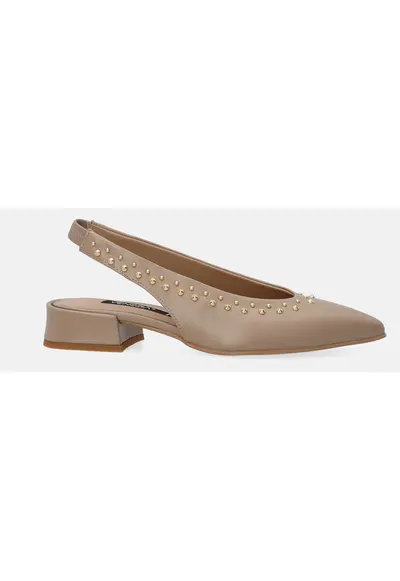 Pantofi slingback din piele cu toc mic