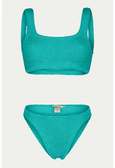 Costum de baie uni cu doua piese - Turcoaz
