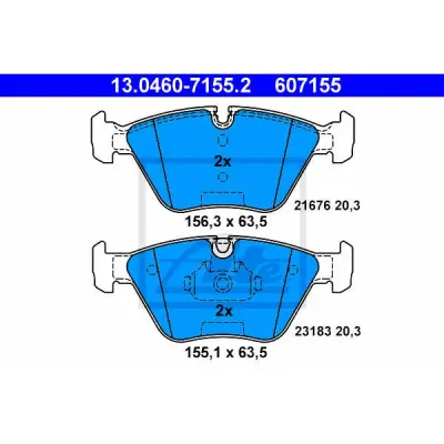Set placute frana, frana disc ATE 13.0460-7155.2