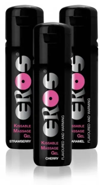 Gel masaj, Eros, Pleasure, efect încălzitor, căpșuni, 100 ml