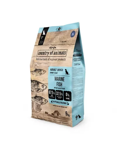 COUNTRY OF ANIMALS hrană uscată cu pește marin pentru câini M 9 kg