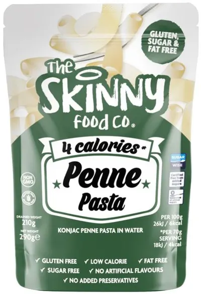 4 Calories Skinny Penne Pasta, 210 g, Skinny Food Co