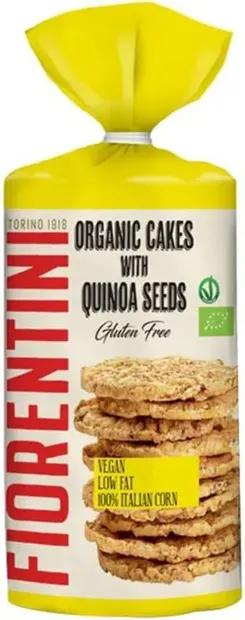 Gustări organice din porumb cu quinoa, 120 g, Fiorentini