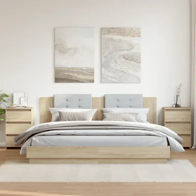 vidaXL Noptiere, 2 buc., stejar sonoma, 40x35x62,5 cm, lemn compozit