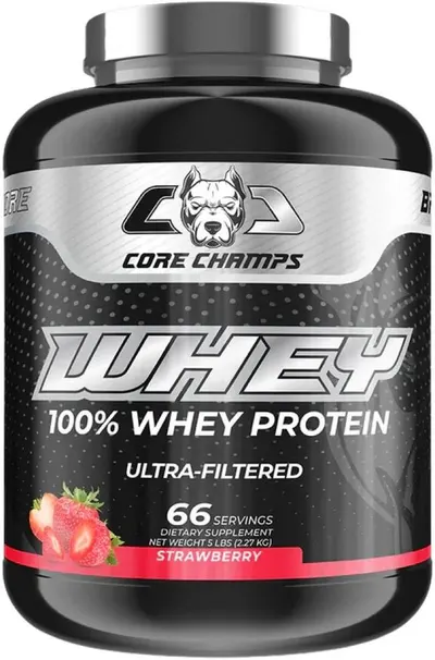 100% Whey Protein Ultra-Filtered, căpșună, 2270 g, Core Champs by Kai Greene