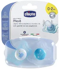 Set suzete Chicco - Physio Micro, 2 buc., 0-2 luni, baiat