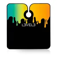 Pelerina frizerie/coafor - L3VEL3 - guler neopren - neagra cu insertii colorate - KRAY