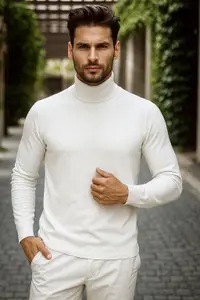Helanca barbati slim fit alba CU MIC DEFECT def13416
