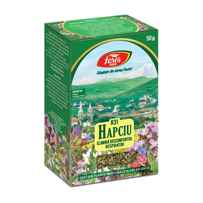 Ceai Hapciu elimina disconfortul respirator, 50g, Fares