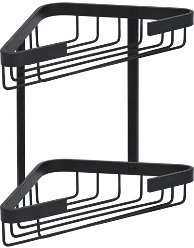 Raft de colț pentru baie Estia - Stance, 2 nivele, negru