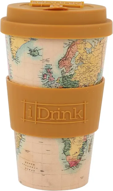 Pahar cu capac I-Total Old Map - 435 ml