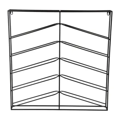 Raft pentru sticle de vin negru pentru perete din metal număr de sticle 10 67x66x7,5 cm Cuadro – PT LIVING