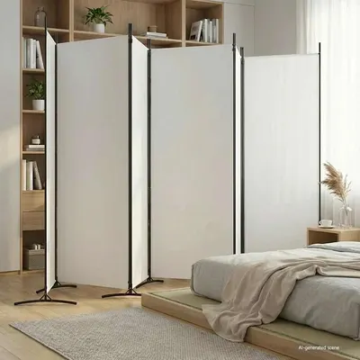 vidaXL Paravan cameră cu 6 panouri, alb, 520x180 cm, textil