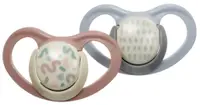 Suzete calmante cu flux de aer Vital Baby - Roz-gri, 6-18 luni, 2 buc