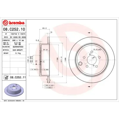 Disc frana BREMBO 08.C252.11