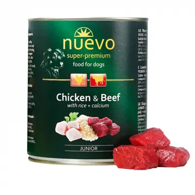 Conserva pentru caini Nuevo Junior cu pui vita 800 gr