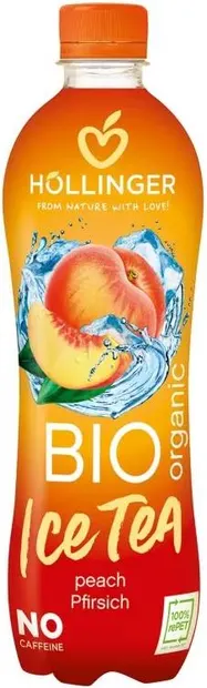 Ceai rece organic cu piersici, 500 ml, Hollinger