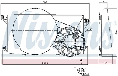 Ventilator radiator (cu carcasa) potrivit FORD TRANSIT 2.2D 2.4D 04.06-12.14